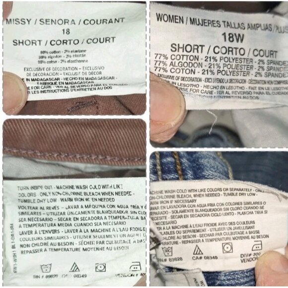 Gloria Vanderbilt Women's Size 18 Petite Blue And Pink Jeans 36x28 Lot Of Two - Picture 5 of 5